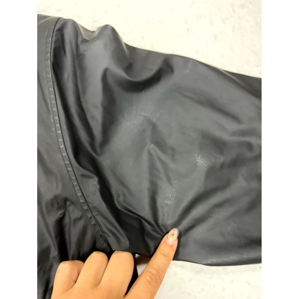Y2K Quiksilver Jacket Mens Medium Black Fleece Lined Full Zip Insulated Thermal